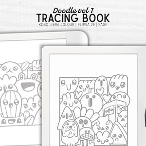 Tracing Book designed for Kobo Libra Colour, Elipsa 2E, Sage | Doodle drawings vol 1 | Digital Download | Hyperlinked PDF