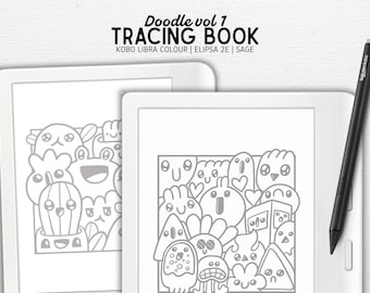Tracing Book designed for Kobo Libra Colour, Elipsa 2E, Sage | Doodle drawings vol 1 | Digital Download | Hyperlinked PDF