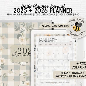 PLANIFICADOR 2026 / Compatible con Kobo Libra Color, Remarkable Paper Pro / Con hipervínculos / Diseño floral / Descarga digital / PDF
