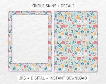 Kindle Skin Decal Case Inserts Sage Green Floral | DIGITAL DOWNLOAD PNG