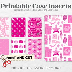 Kobo Libra Colour Kobo Clara Colour Printable Cardstock Clear Case Inserts | Pink Spooky Halloween | Back Cover | Printable Digital