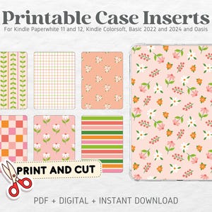 Kindle Printable Cardstock Clear Case Inserts | Spring Daisies | Background Customized Back Cover | Printable Digital Download