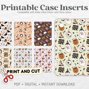 Kobo Libra Colour Kobo Clara Colour Printable Cardstock Clear Case Inserts | Cute & Spooky | Back Cover | Printable Digital