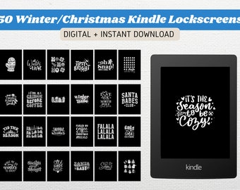 50 Winter / Christmas Kindle Lockscreen Paperwhite Lock screen Screensaver Wallpaper Digital Download Custom Epub