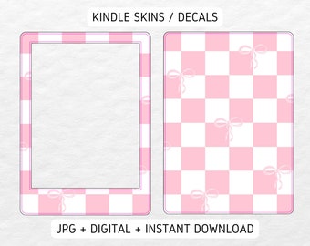 Kindle Skin Decal Case Inserts Pink Ribbons Girly Coquette | DIGITAL DOWNLOAD PNG