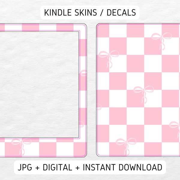 Kindle Skin Decal Case Inserts Pink Ribbons Girly Coquette | DIGITAL DOWNLOAD PNG