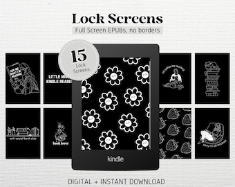 15 Lock Screens for Kindle FULL SCREEN Screensaver | Kindle Wallpaper | Digital Download | EPUB no borders