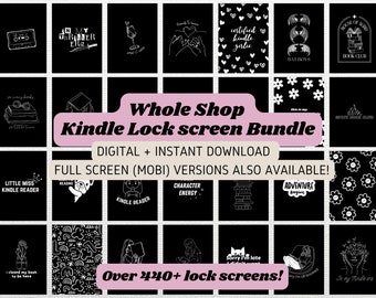 WHOLE SHOP BUNDLE 440+ Kindle Lockscreen Paperwhite Lock screen Screensaver Wallpaper Digital Download Epub Full Screen Mobi available