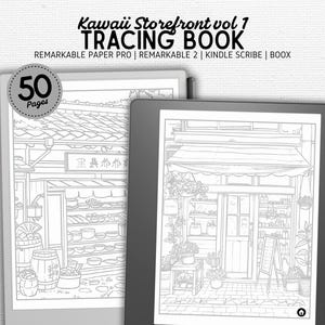 Traceerboek | Compatibel met Kindle Scribe, Remarkable, Boox, Supernote | Kawaii Storefront vol 1 | Digitale download | Gelinkte pdf