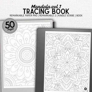 Libro da ricalco / Compatibile con Kindle Scribe, Remarkable, Boox, Supernote / Mandala vol 1 / Download digitale / PDF con collegamento ipertestuale