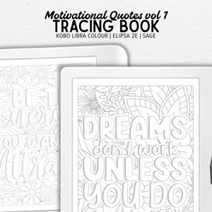 Tracing Book designed for Kobo Libra Colour, Elipsa 2E, Sage | Motivational Quotes vol 1 | Digital Download | Hyperlinked PDF