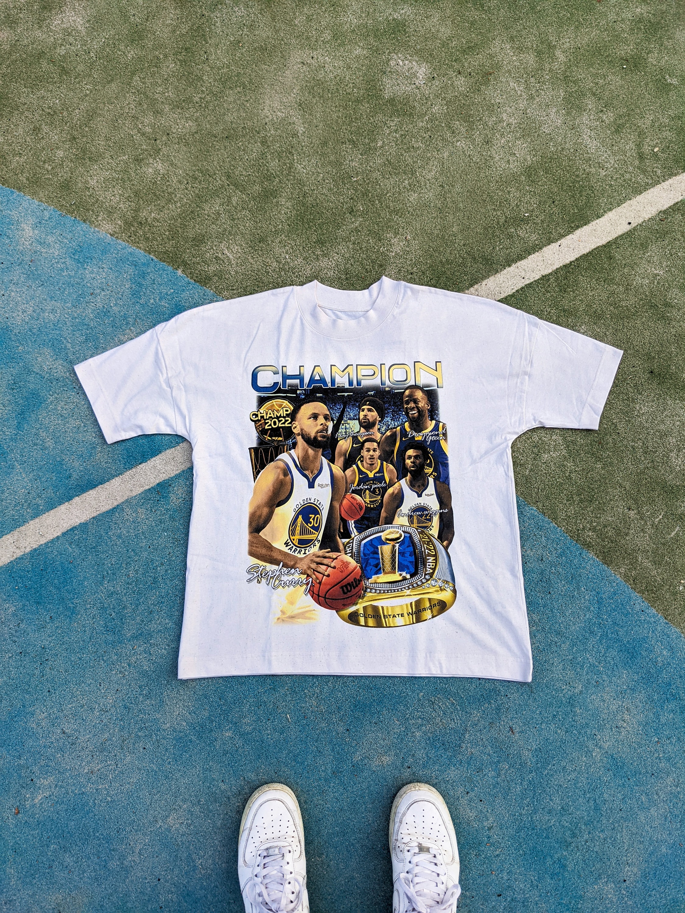 Golden State Warriors Boys T-Shirt XL Logo White Stephen Curry 30 Adidas  READ 