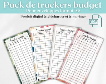 Budgettracker voor printbare budgetenveloppen - A6-formaat - 27 trackers