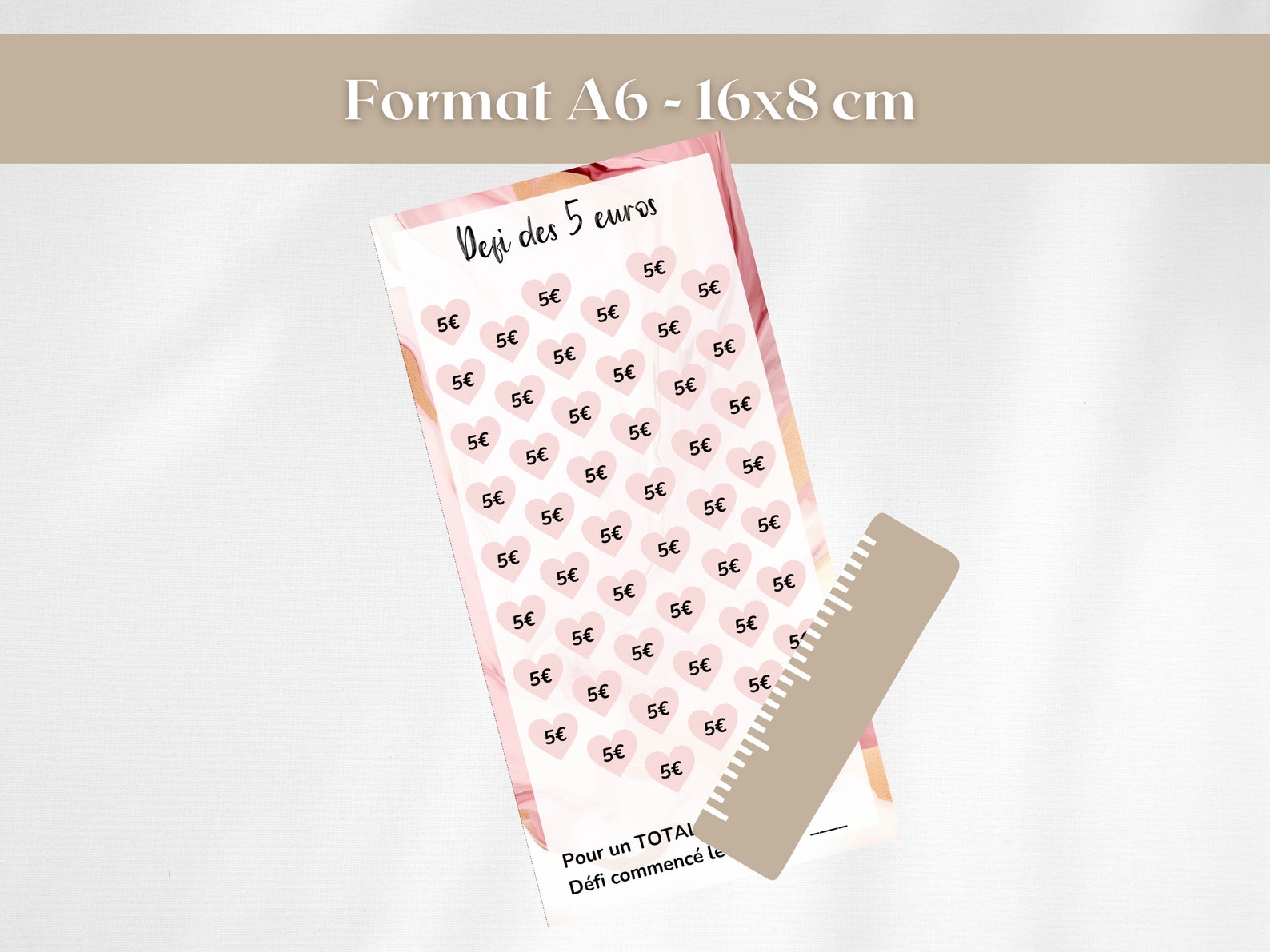 5 Défis enveloppes budget format A6 / Tracker Défi budgétaire A6