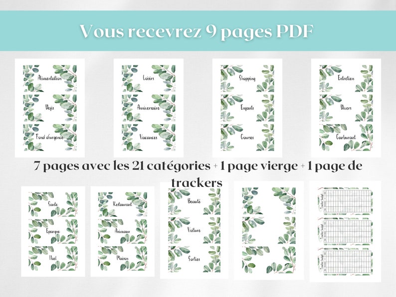 Feuilles Autocollantes Page De Garde Pour Livre 21 Pages de garde enveloppes budget zip classeur A6 étiquettes