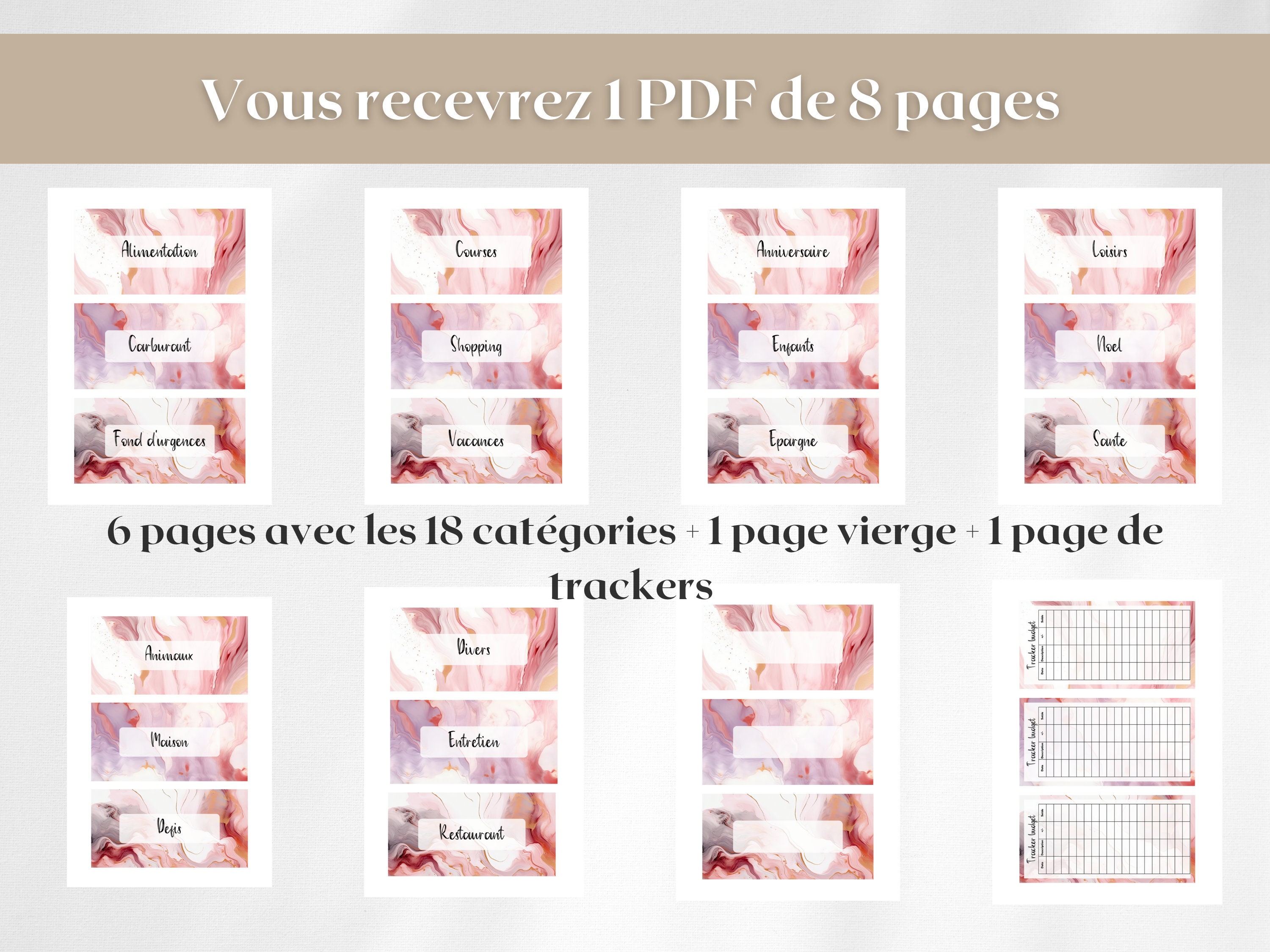 18 Pages de garde enveloppes budget zip classeur A6 étiquettes - Etsy