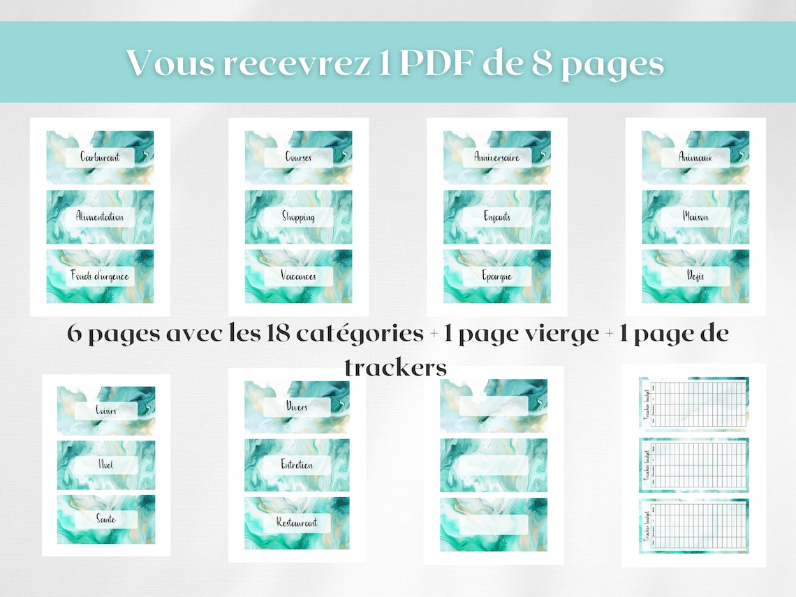 18 Pages de garde enveloppes budget zip classeur A6 étiquettes - Etsy