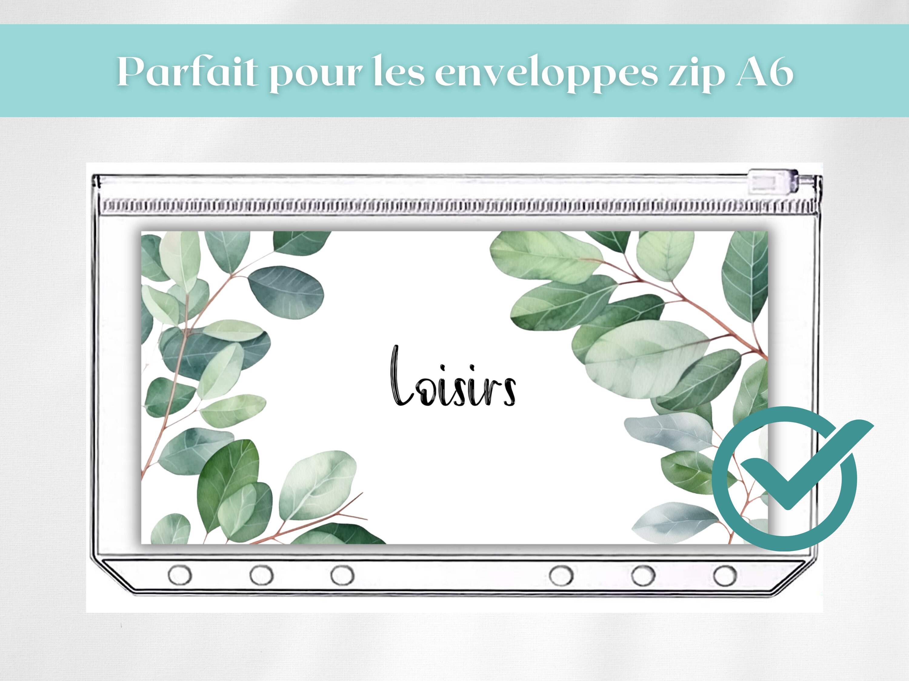 21 Pages de garde enveloppes budget zip classeur A6 étiquettes