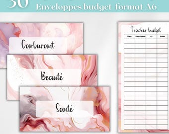 30 pagine di copertina, buste per il budget, raccoglitore formato A6, etichette personalizzabili + tracker di budget stampabili