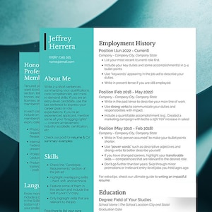 Resume Template Word, Google Docs, Professional Resume, CV Template, Modern Resume,Minimalist Resume, CV Resume, Resume Template 1 or 2 Page