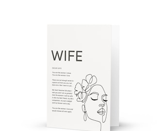 Romantic Birthday Card for Wife with Poem | Unique Gift for Her | Elegant Love Greeting Card | Special Birthday Card for Wife