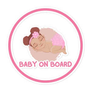 Naklejka „Baby on Board” dla czarnoskórych dzieci – spersonalizowana naklejka na samochód dla dzieci afroamerykańskich – uroczy, trwały i bezpieczny znak „Baby on Board” na samochód