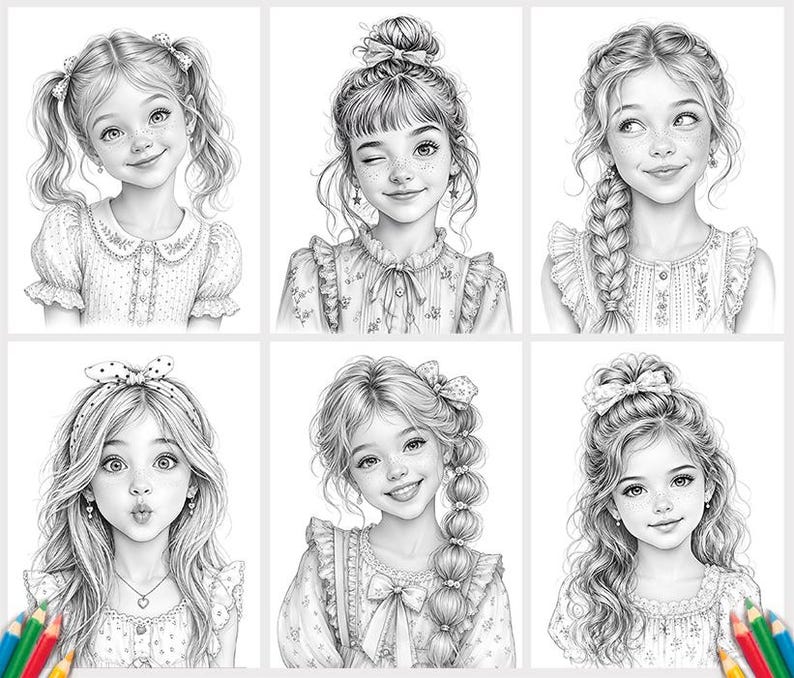 Girl Coloring Page — Example 6