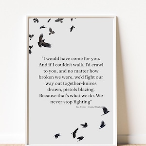 Kaz Brekker's Kultiges Zitat Poster:The Mastermind of the Crows,Six of the Crows, crooked Kingdom,Print,Grishaverse Art,Love,Book Lovers,Crow Club