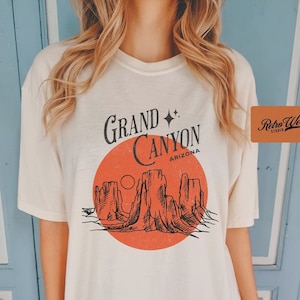 Retro Grand Canyon Shirt, Comfort Colors Tee Unisex, Arizona National Park Sunset, Vintage Style Oversized Tshirt, Western Birthday Gift