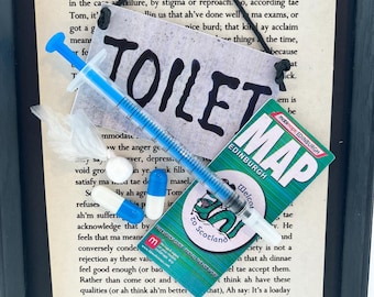 Trainspotting Irvine walisische handgemachte gerahmte Wandkunst