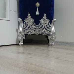 Handmade Navy Blue Velvet Bathroom Decor Product:Laundry Basket