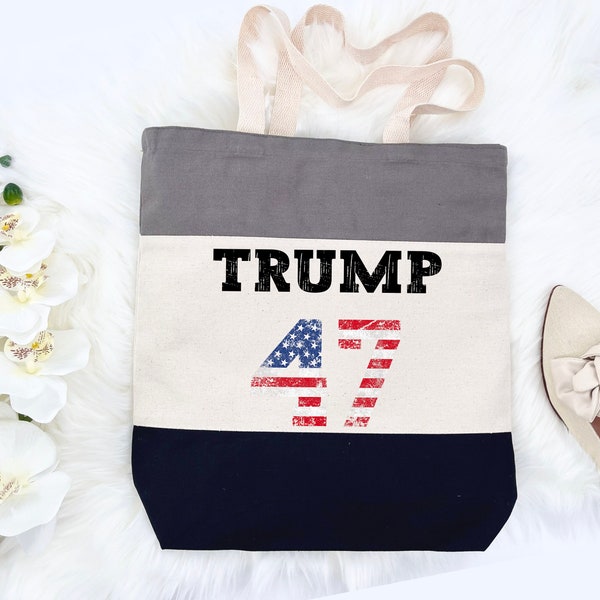 Trump 47 Tote Bags, American Women Tote Bag, Trump, Picnic Bag, Custom for Trump Tote Bag, Donald Trump Tote Bag, 2024 Election Gifts