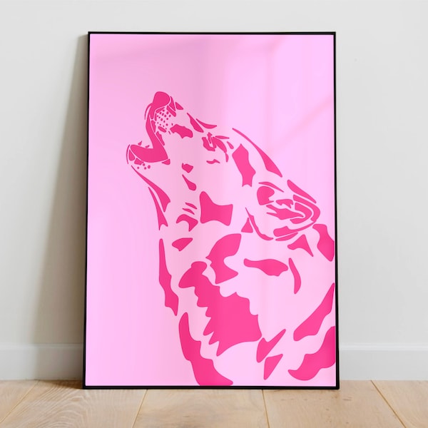 Wolfpack Print, Wolf Poster, Howling Wolf, Wolf Painting, Wolf Pack, Wolf Decoration, Mascot Head, College Apartment, College Posters