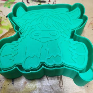 Highland Cow with Bow Silicone Mold