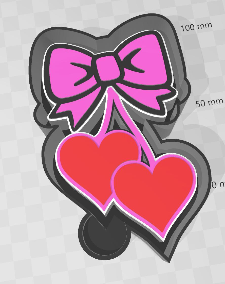Bow Hearts Freshie STL File