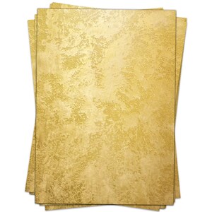 50 Blatt Bastelpapier GOLD LOOK Druck Motivpapier Papier beidseitig bedruckt für Einladungen, Speisekarten, Briefe, zum basteln Briefpapier