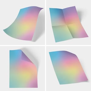 50 Blatt Bastelpapier Motivpapier Papier beidseitig bedruckt für Einladungen, Speisekarten, Briefe, zum basteln, Briefpapier Bunt Farben