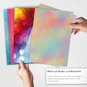 50 Blatt Mix Bastelpapier Motivpapier Papier beidseitig bedruckt für Einladungen, Speisekarten, Briefe, zum basteln, Briefpapier Bunt Kita