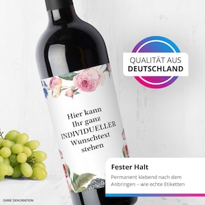 8 personalisierte Flaschenetiketten individuell beschriftet mit Deinem Text - ideal für Wein und Sekt Flaschen Aufkleber Etiketten Geschenk