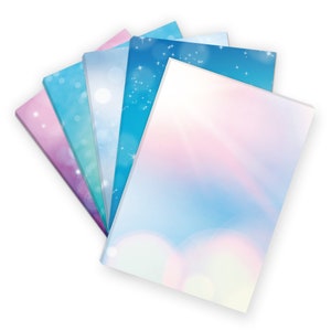 50 Blatt Aquarell Look Mix Bastelpapier Motivpapier Papier beidseitig bedruckt für Einladungen, Speisekarten, Briefe, zum basteln, Kita