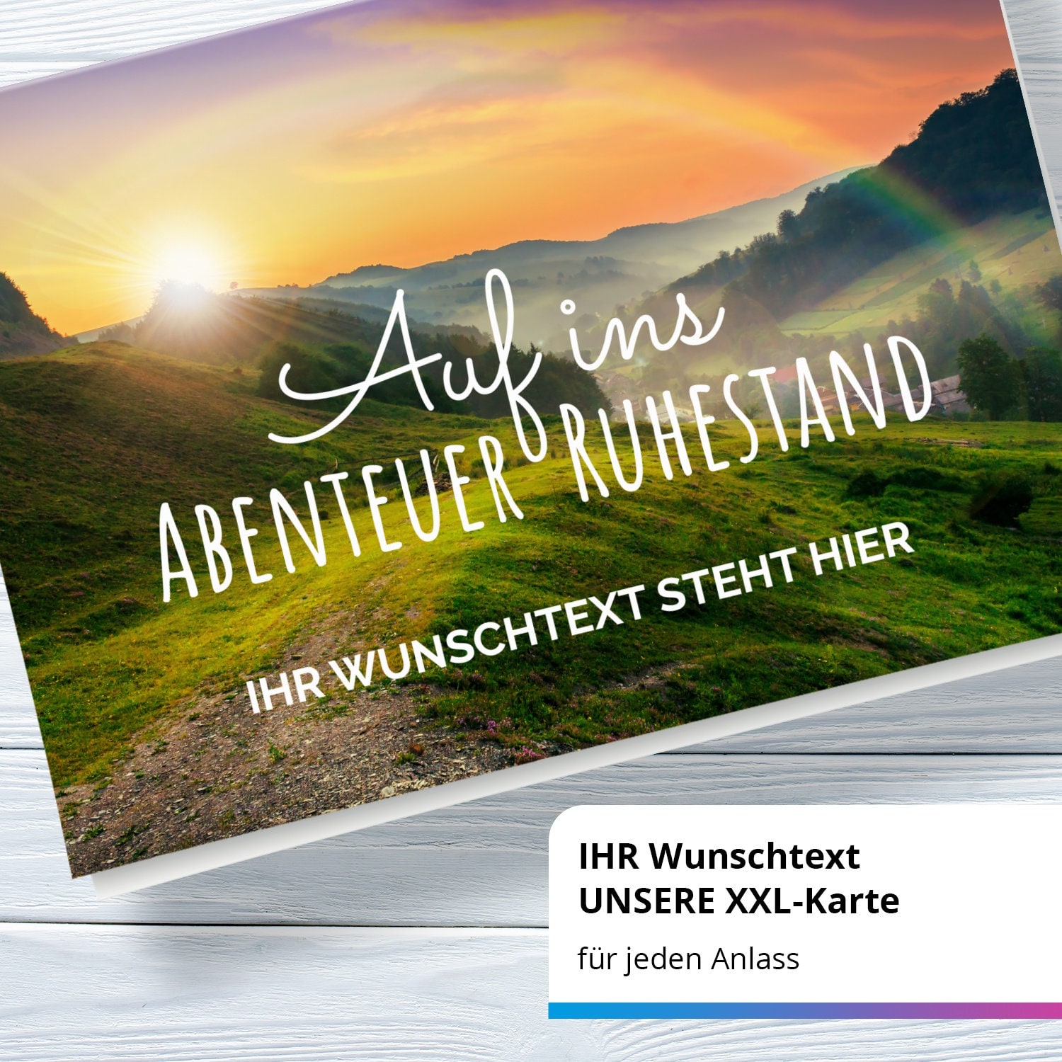XXL farewell card PERSONALIZED (A4) - adventure retirement with desired text - large folding card for colleagues with envelope for retirement