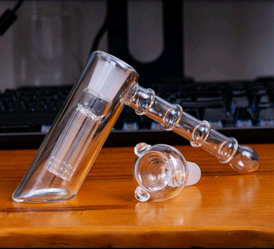 Hand Blown Glass Hammer Hookah Glass Pipe Etsy