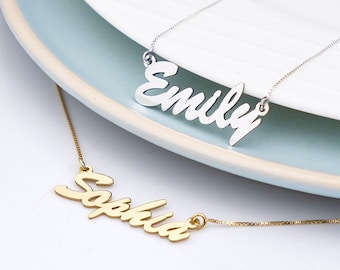 Classic Name Necklace - Custom Script Name Necklace In Silver & Gold With Any Name Available