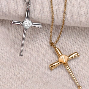 Baseball Cross Necklace Etsy