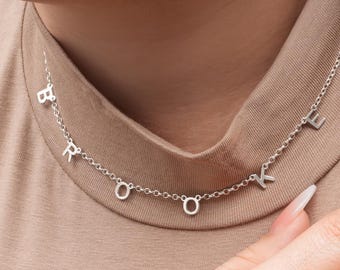 Block Initial Name Necklace