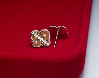 Custom Football Number Earrings