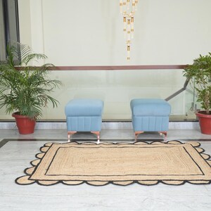 Scallop Rug - Jute Scalloped Rug, Scallop Edge Rug, Scalloped Jute Rug, Jute Scallop Rug, Custom Jute Rug, Handwoven Jute Rug, Bohemian Rug