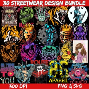 30 T-Shirt Design | Mega Svg Bundle | Bikers Design | Streetwear Designs | Retro Design | Bear Street Wear Design Bundle | Graphics Shirt