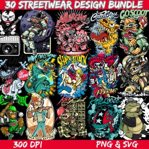 30 T-Shirt Design | Pop Culture | Bear Street Wear Design Bundle | Mega Svg Bundle | Retro Design | Aesthetic Design | Unique Designs