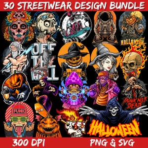 30 Streetwear Design | Urban Streetstyle | Hip Hop T-Shirt | T-Shirt Print Design | Aesthetic Design | Urban T-Shirts | Instant Download